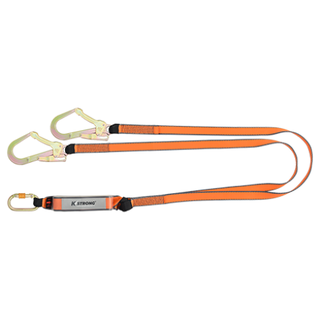 KSTRONG Essential Shock Absorbing Webbing Double Leg Lanyard